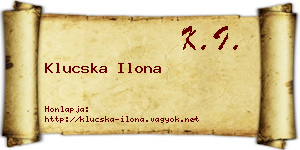 Klucska Ilona névjegykártya