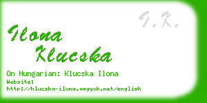 ilona klucska business card